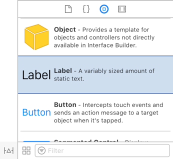 Просмотр элемента интерфейса Label в область приложения в Xcode
