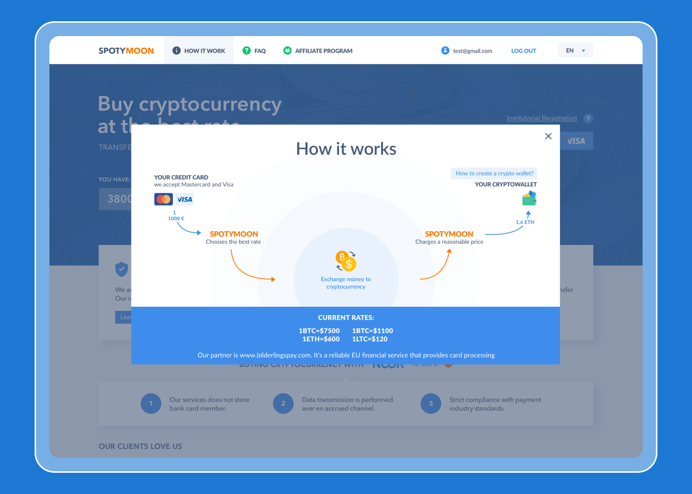 SpotyMoon — криптовалютный обменник